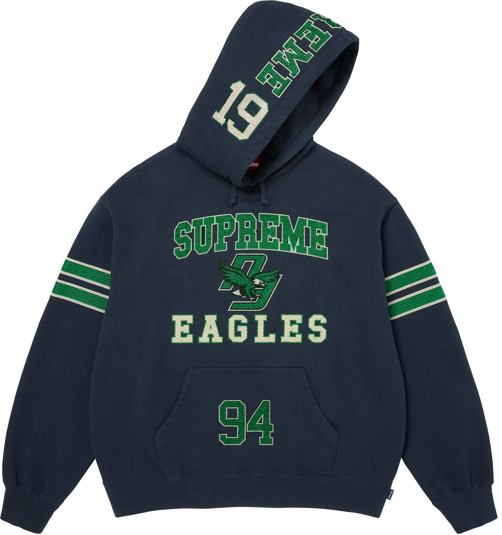 Rhinestone Eagle Hooded Sweatshirt view 3